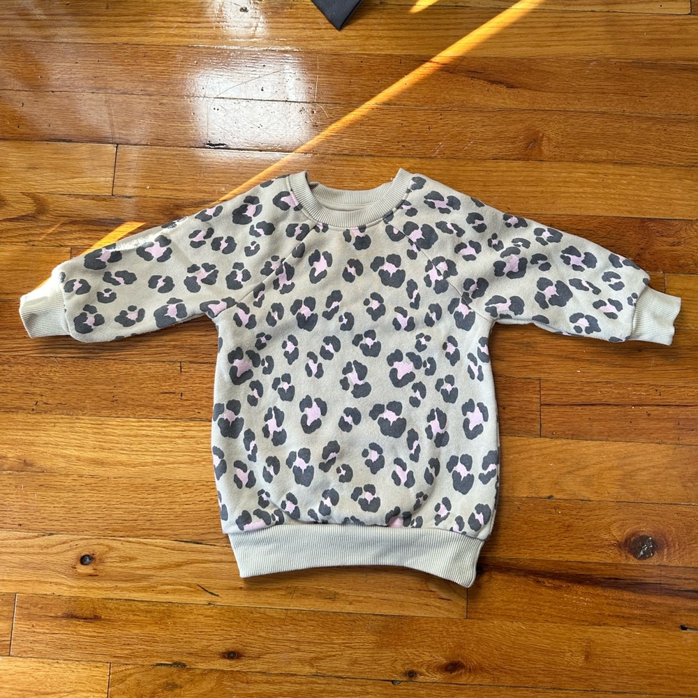 Grayson Mini leopard print crewneck toddler sweatshirt 12 months
